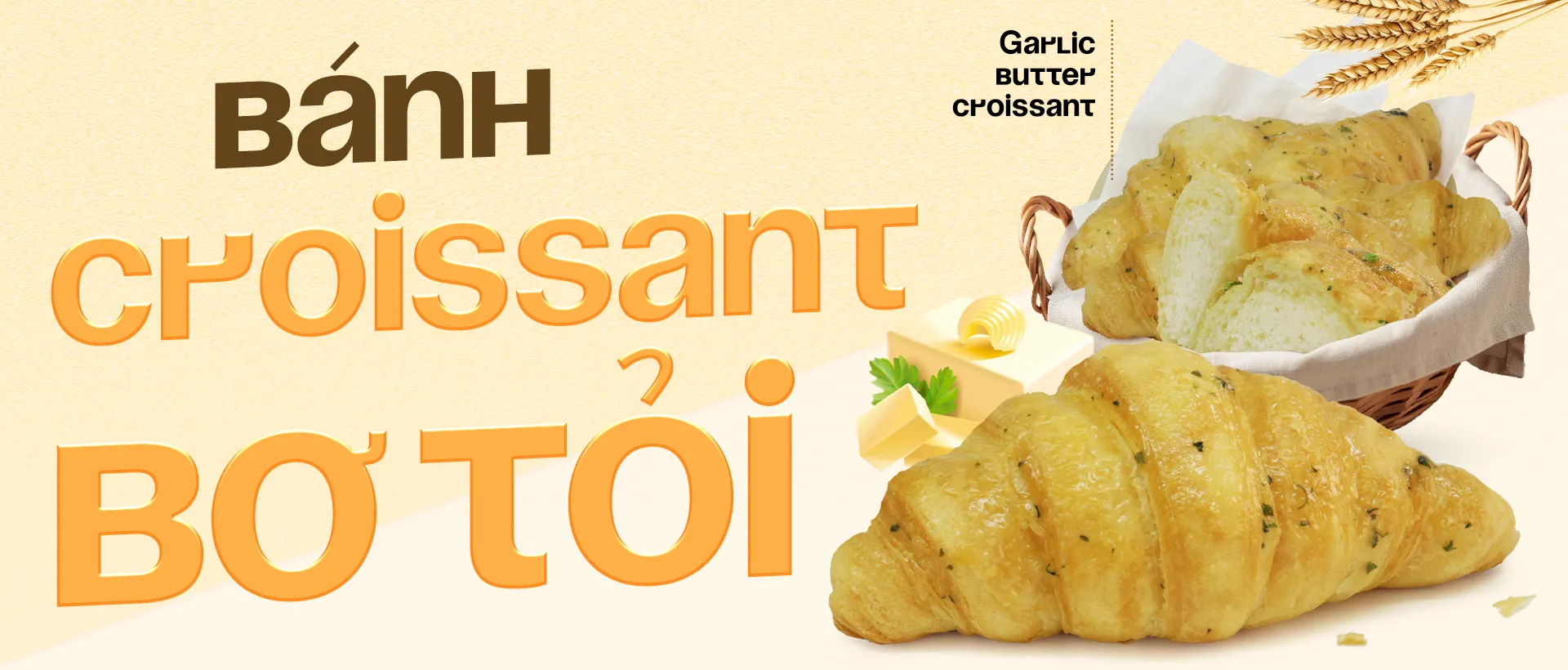 🥐✨ BÁNH CROISSANT BƠ TỎI – Mẻ bánh mới cực thơm đã lên kệ! 🤩